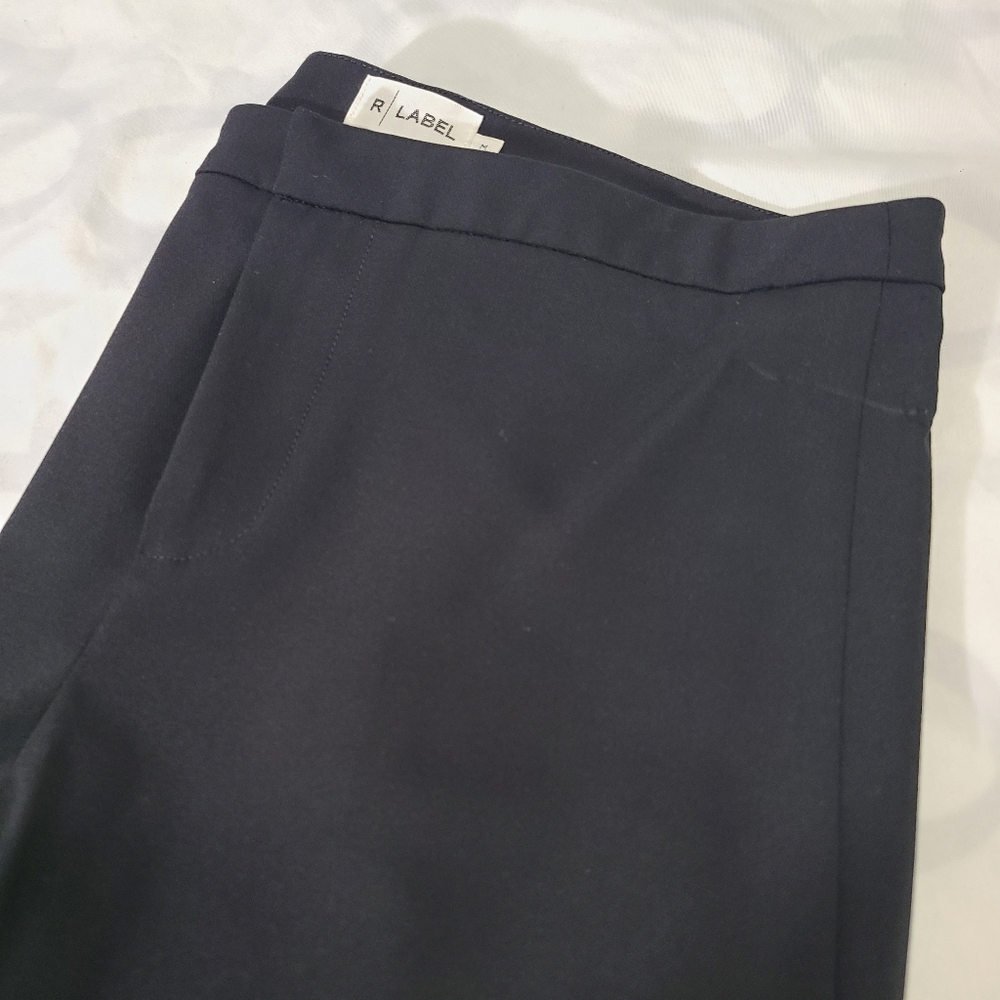 R LABEL THE RESET Classic Luxury Essential Slim Ankle Trouser Pants Black‎ Med